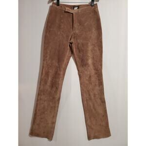 For Joseph Vintage Suede Brown Tan Leather Straight Leg Pants Women's Size 28